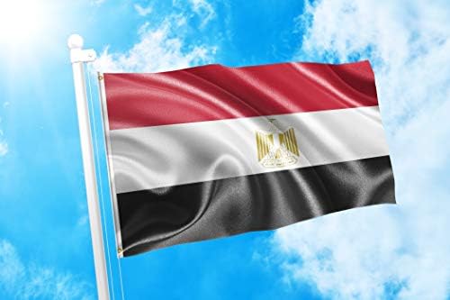 ДМСЕ Египетско Национално знаме 2x3 стапки полиестер 100Д знаме УВ отпорен