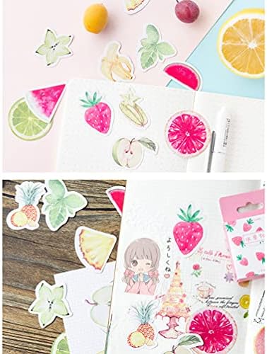 Kawaii ScrapBooking DIY налепница поставена слатка овошје свежа боја налепници јагода ананас лимон rambutan декорација за дневник