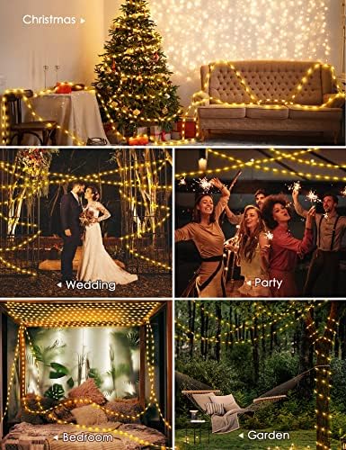 Божиќни светла на отворено, водоотпорни жици светла, светла за новогодишни светла, 8 режими за свадбени забави затворени