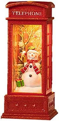 YHQSYKS CRISTMA LANTERN, Декоративни божиќни снежни глобуси Осветлени Божиќни снежни телефонски штанд со Божиќна декорација на домови и подароци
