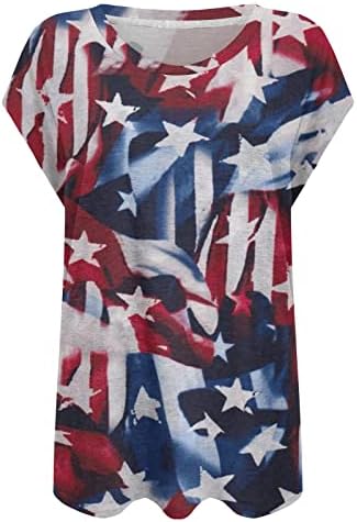 Emsенски О врат 4 -ти јули јули маици Патриотски САД Американски знаме starвезда шарени маици за време на независност на маици врвови