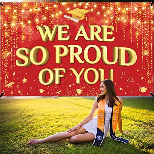 Катчон, Толку Сме Горди На Тебе Банер-72х44 Инчи, Црвен Банер За Дипломирање 2023 | Класа На Црвени Украси За Дипломирање од 2023 Година