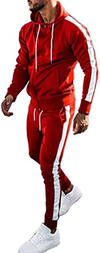 Машка персонализирана тренерка со худи со 2 парчиња Обична облека со долги ракави потполн со целосна спортска џогирање костуми