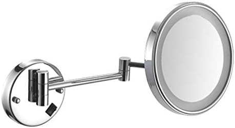 Огледало За Суета за шминка Со Светла, Двострано Огледало За Убавина Поставено НА Ѕид 3х Зголемување Огледало За Бања Што Може Да Се Продолжи Козметичко Огледало Цв