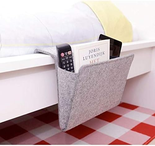 Организатор на потпирачи за софа сив кревет за складирање џебови почувствувајќи го држачот за организатор за складирање во кревет со 1