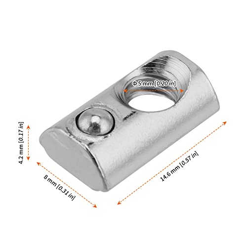 Hozeon 200 парчиња M5 Roll In Spring T Nuts, 2020 Aluminum Extrusion T Ореви за 2020 серија 6 mm T-Slot Aluminum Extrusion Profile и 3D печатач