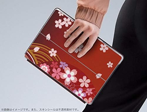 Декларална покривка на igsticker за Microsoft Surface Go/Go 2 Ultra Thin Protective Tode Skins Skins 000081 Црвена цреша цвеќиња Јапонска шема
