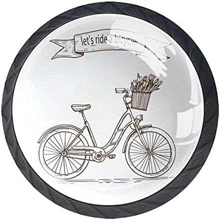 Тјухау Тркалезна Фиока Ја Повлекува Рачката Ајде Да Возиме Велосипед Печатење со Завртки За Домашна Комода Кабинети Врата Кујна Канцеларија