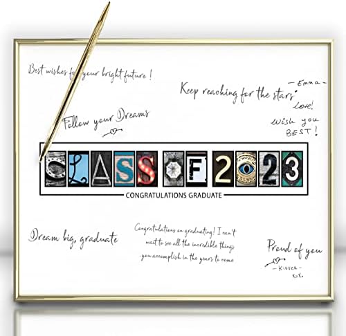 Врамена Класа На Декорации За Дипломирање Во 2023 Година 12 Х16 Златна Книга За Гости Алтернатива-Вклучено Златно Пенкало, Постер