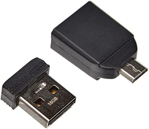 Verbatim 16 GB Nano USB флеш -уред со USB OTG микро адаптер - црна