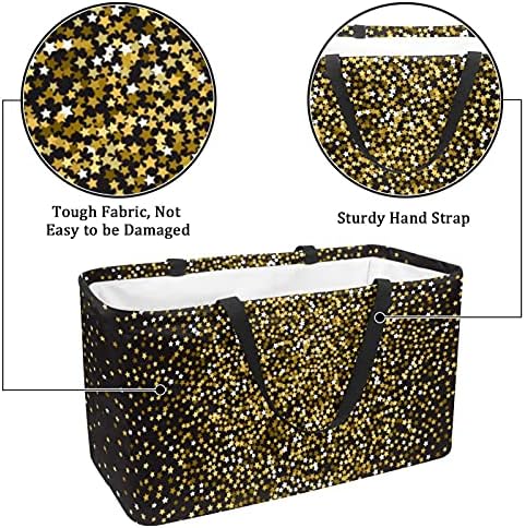 50L купувачи торби starвезда конфети позадина што може да се сруши кутија за намирници торба со рачки, еднократно