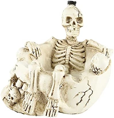 ZMX Скелет на черепот Скелет Ештрај - Креативни украси за декорација на десктоп за Ноќта на вештерки
