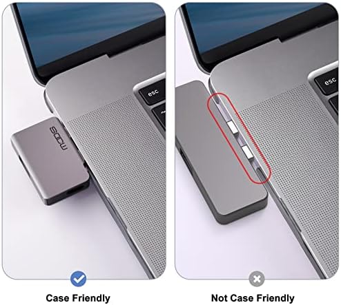 USB C адаптер за MacBook, USB-C Thunderbolt 3 женски до USB-C машки и USB 3.0 адаптер за проширување, 40Gbps, 100W PD, 5K видео компатибилен