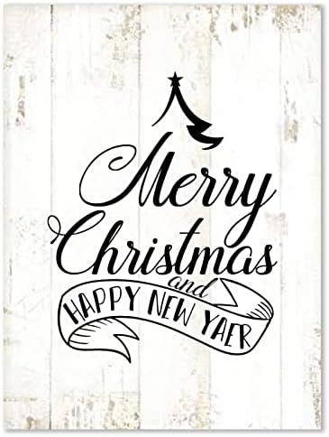 Земја рустикален стил 12x16in дрвена палета Божиќни цитати Среќен Божиќ и среќен Newу Јаер wallид што виси дрвена плакета за тремот дневна