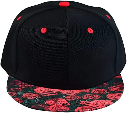 Quanhaigou Classic Snapback Hat Hip Hop Flat Bill visor Cap - Unisex Капчиња за прилагодување на бејзбол за возрасни