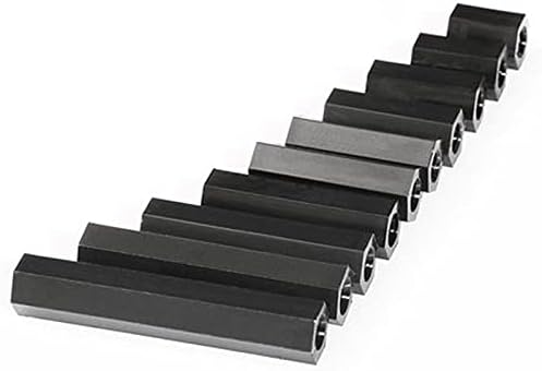 20 парчиња црна хексагонална најлонска колона рамна глава двојна помине пластична колона за поддршка m3