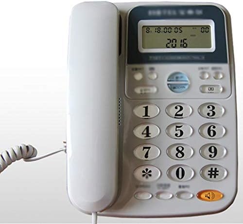 Телефонски корефичен телефон XJJZS со звучник, дисплеј, лична карта за бела просторија студија за ретро декорација домашна канцеларија телефон антички