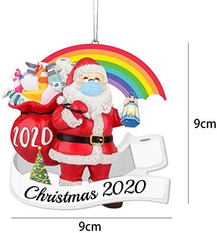 Божиќни украси за декорација - Дедо Мраз носење на лице - Декорирање на лицето - 2020 година Божиќно празник виси украс - Божиќни украси од дрво смола симпатична Дедо М?
