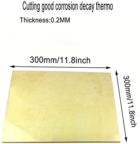 Havefun метална бакарна фолија H62 месинг плоча индустрија DIY експериментална дебелина 0,2мм, ширина 300мм/11,8inch, долг 300мм/11. 8inch 1 парчиња