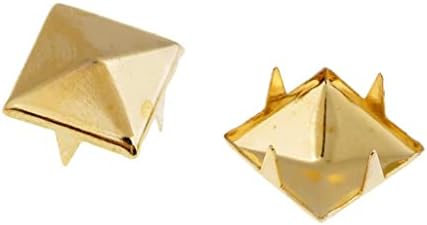 Baoblaze 100 /пакет метална панк -пирамида за занитки за шиење додатоци, златно