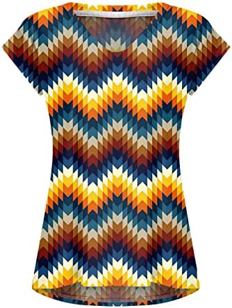 Графички маички Xiaxogool Tunic врвови за носење со хеланки обични кошули со маички со вратот со кратки ракави со кратки ракави