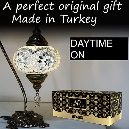 Чикон рачно изработена мозаик турска ламба | Оригинален стаклен мозаик | Уметничко дело во уникатни ламби | Античка гроздобер ламба