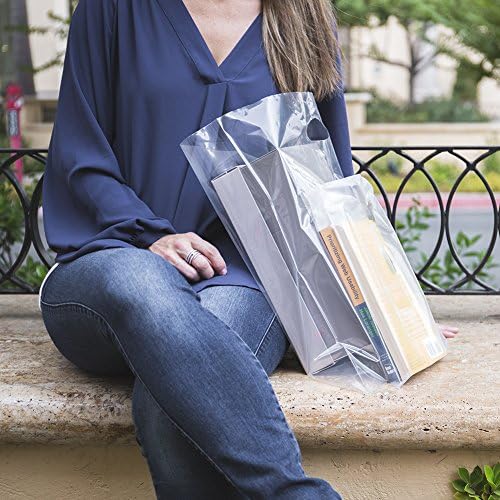 ClearBags 100 Чанти со чиста рачка 12x15, дополнително густо 2,25 милји малопродажни пластични производи за шопинг торби за подароци солза отпорни на силно издржливо анти -ис
