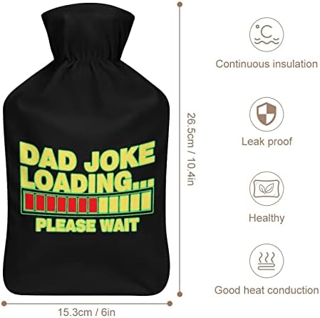 Тато шега се вчитува 1000 ml гума шише со топла вода со кадифен капак топла торба за вбризгување ладна заштита преносна