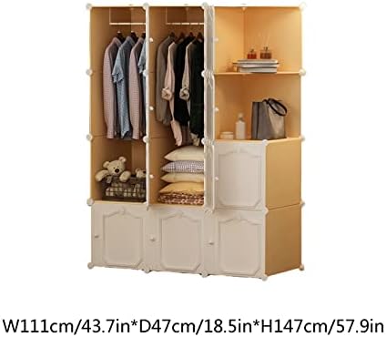 Waradrobe Модуларна гардероба Преносна гардероба гардероба за гардероба, заклучувач за заклучување спална соба гардероба, мала кабинета