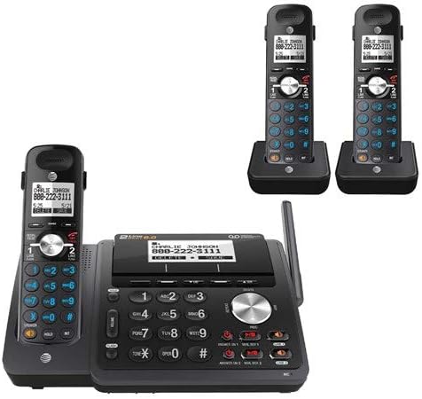 НА&засилувач; TL88102BK DECT 6.0 2-Линија Проширување Безжичен Телефон Со Одговарање На Системот и ДВОЈНА ИДЕНТИФИКАЦИЈА На Повикувачот/Повик На Чекање, 2 Телефони, Црна
