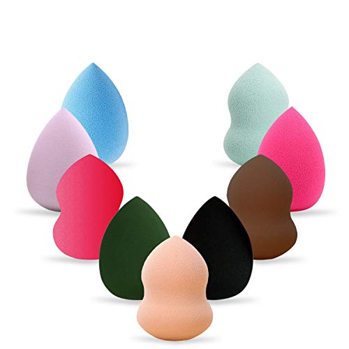 Revele Pack од 9 разновидни бои латекс бесплатни козметички сунѓери, сунѓер за шминка, сунѓер за убавина, сунѓер за мешање,