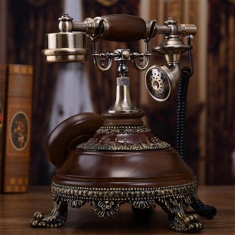 Gayouny cordered цврсто дрво копче за копче ретро фиксен телефонски повик без раце, класичен електронски телефонски фиксни телефонски фиксни