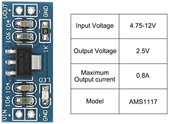 Регулаторот на напон на напон на конверторот на меканиксот DC-DC AMS1117 4.75-12V до 2,5V 0,8A сина за трансформатори на напојување
