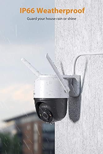 IMO Security Camera Outdoor со Alarm Floodlight и Alarm Alarm, 4MP QHD PAN/TILT 2.4G Wi-Fi камера, IP66 водоотпорна камера од 2,5K куршум,