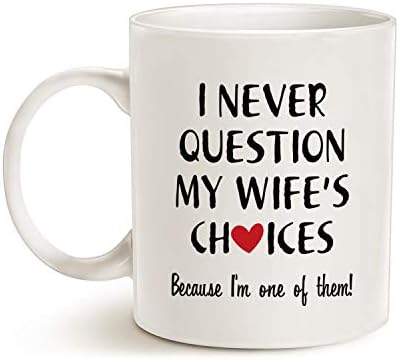 Mauag Смешна цитат кафе кригла за сопругот Денот на вineубените, една од изборот на мојата сопруга смешна чаша бела 11 мл