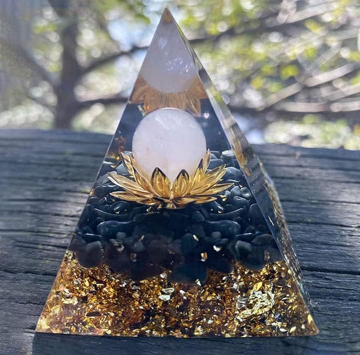Оргонитна кристална пирамида за здравствена заштита Чакра Генератор на позитивна енергија за заздравување на богатството и кварц-роза во просперитет