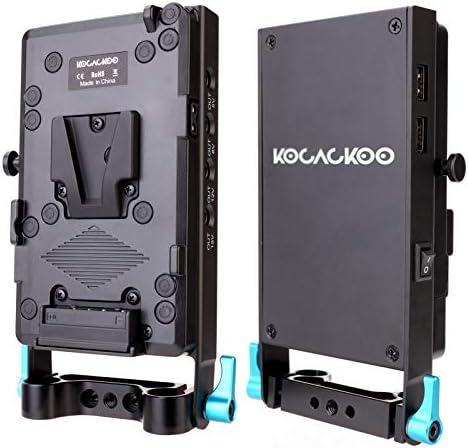 Адаптерот за напојување на батеријата за заклучување на батеријата со kocakoo v-mount со прицврстувач на шипка од 15мм + BMPCC 4K и 6K заклучување