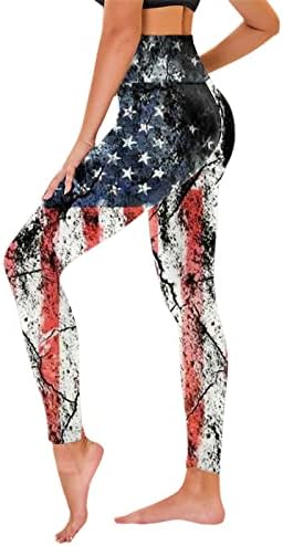 Американски хеланки на знамето за контрола на женски стомаци, патриотско американско знаме, тенок молив пантолони, вежбање панталони