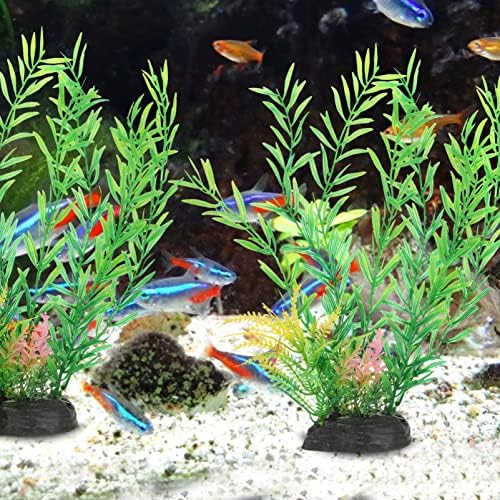 Паткав 2 парчиња Аквариум растенија вештачки резервоар за риба трева пластични водни растенија аквариум декорации риба резервоар алги од