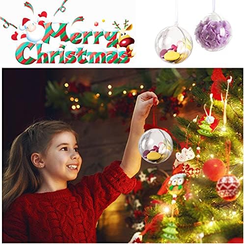24 пакувања 70мм чисти топки за украси за пополнување, пластични занаетчиски украси топки, транспарентни топки за Божиќни декорации