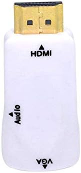 HDMI2VGA Адаптер HDMI НА VGA Конвертор Со Аудио Кабел Машки На Женски 1080p За Компјутер Лаптоп Компјутерски Дисплеј Проектор, Бело, 0.5 m