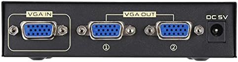 Splitter Shanrya VGA, VGA Video Splitter Компактен и лесен за удвојување на екранот US Plug 100‑240V
