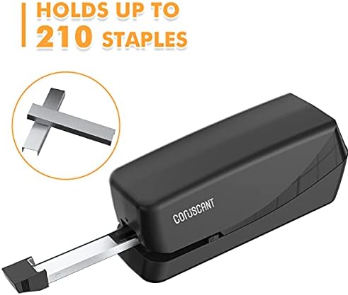 Coruscant Electric Stapler, автоматски степлер со тешки работи, 25 лим капацитет, десктоп степлер AC или батерија напојувана за професионална