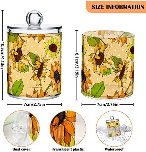 Inewgogo сончогледни цвеќиња 2 пакувања памук, памук, држач за држачи на топка, организатор за распрскувач пластични тегли со апотекарски тегли