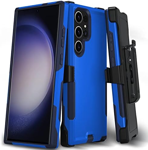 Xmon За Samsung Galaxy S23 Ultra Случај, Тешки Солиден Бранител Случај Ремен Клип Футрола Kickstand Заштитен Капак [Shockproof] Компатибилен Со