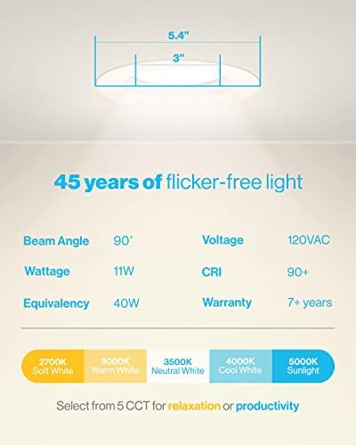 Sunco LED Вдлабнато Осветлување 4 Инчи, 10 Пакети Што Може ДА Се Изберат 2700K/3000K/3500K/4000K/5000K 50,000 ЧАС Живот, Светла
