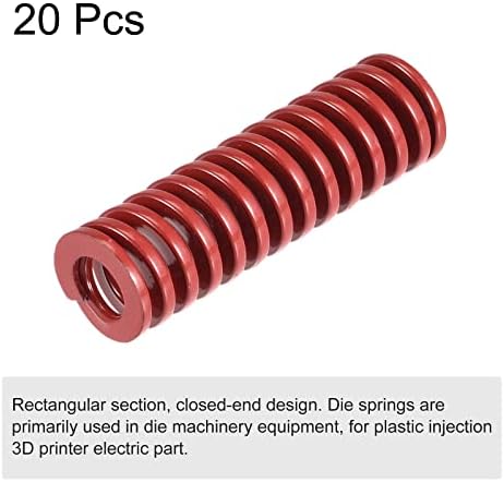 Uxcell 3D печатач умираат пролет, 20 парчиња 12мм OD 40мм долги спирално печатење со средно оптоварување со компресија за компресија,