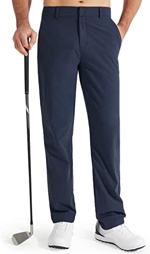 Либин машки голф панталони тенок вклопат панталони за работа со фустан 30 /32 Брза суво лесна лежерна удобност со џебови