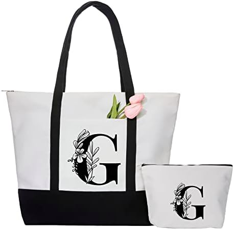 Јанхави Почетна торба за платно со патент, персонализирана торба за подароци со предни и внатрешни џебови, торбички за еднократна употреба за жени