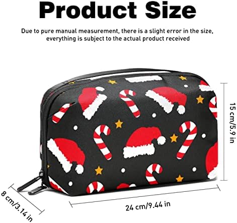 Козметичка Торба За Жени, Симпатични Пространи Водоотпорни Чанти За Шминка Патуваат Црвена Божиќна Капа Тоалетна Торба Организатор Како Подароци